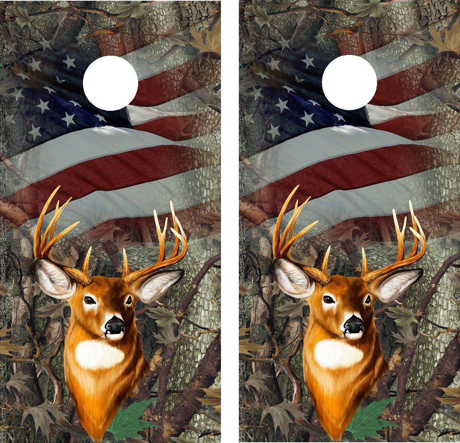 avgrafx 3m Vinyl Cornhole Wrap Decal Camo Oak Deer Flag Flag Laminated