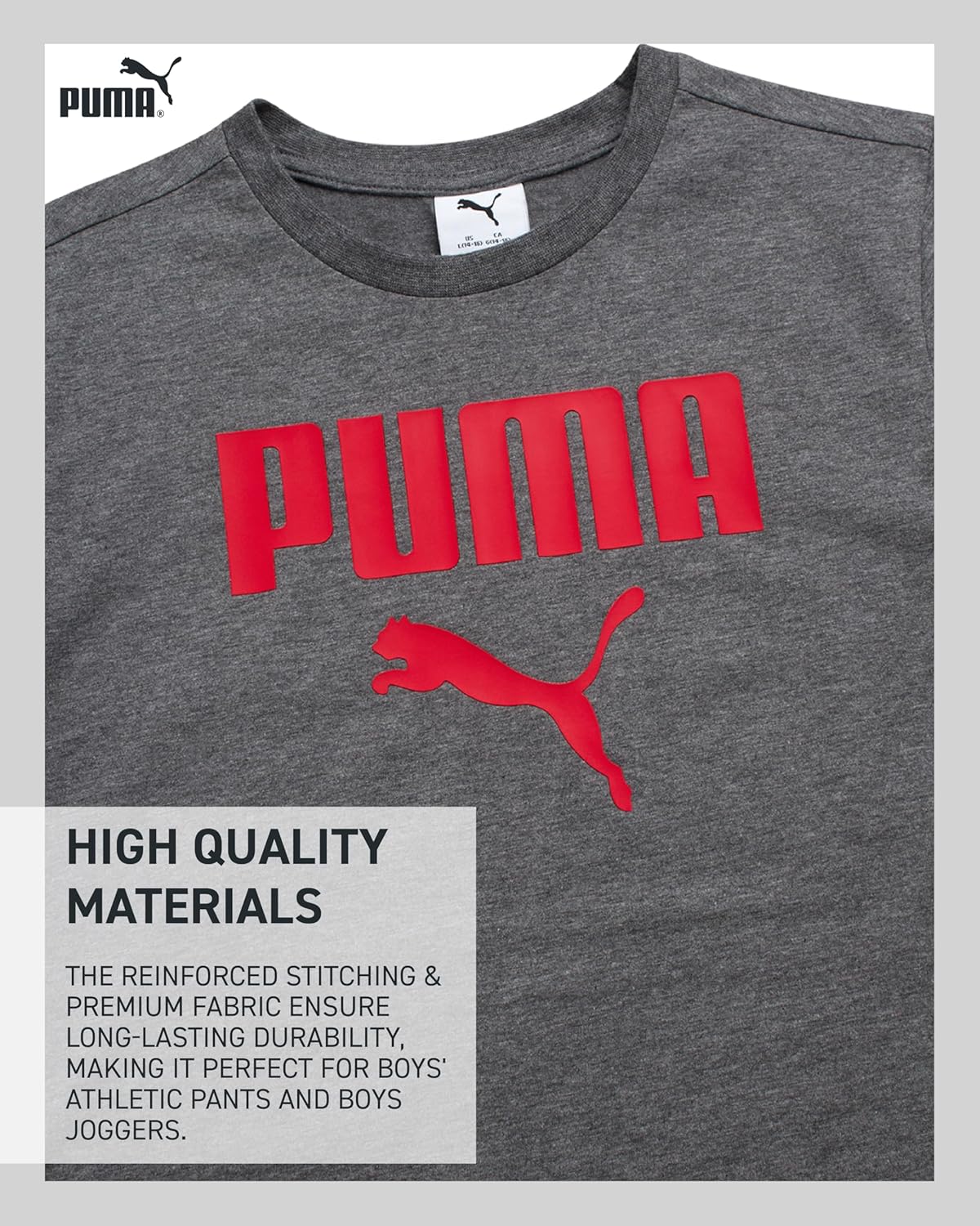 PUMA Boys Pants Set - 3 Piece Athletic T-Shirt, Zip Up Jacket, Jogger Pants - Boys Activewear Tricot Jogset (8-16) - Image 4