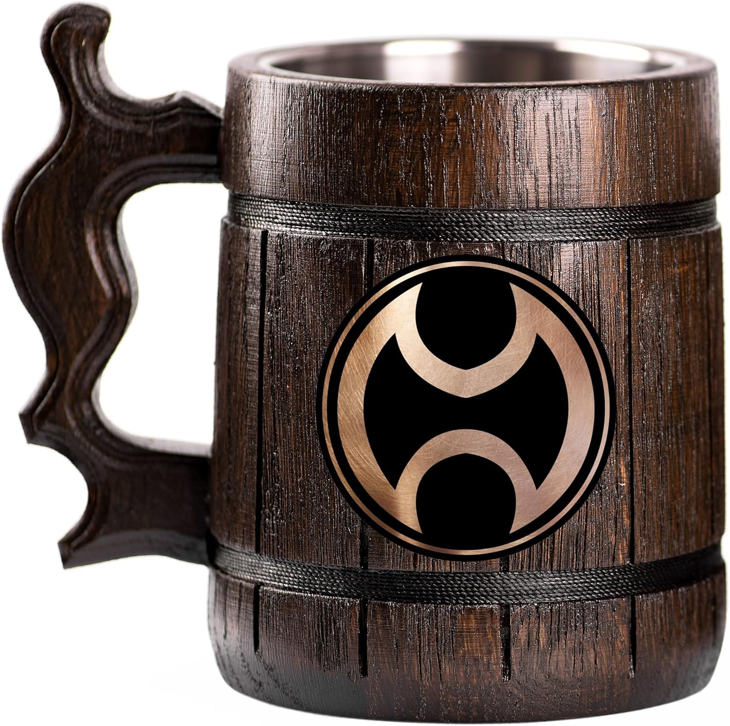 FF Warrior Beer Mug, FF XIV Jobs Wooden Stein, Personalized Engraved Beer Mug