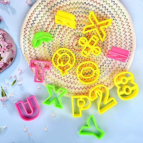 Miniatura 8 de 41 mini cortadores de galletas, pequeños del alfabeto y números (0.98-2 pulgadas) para hornear, cortador de letras de fondant de plástico de grado