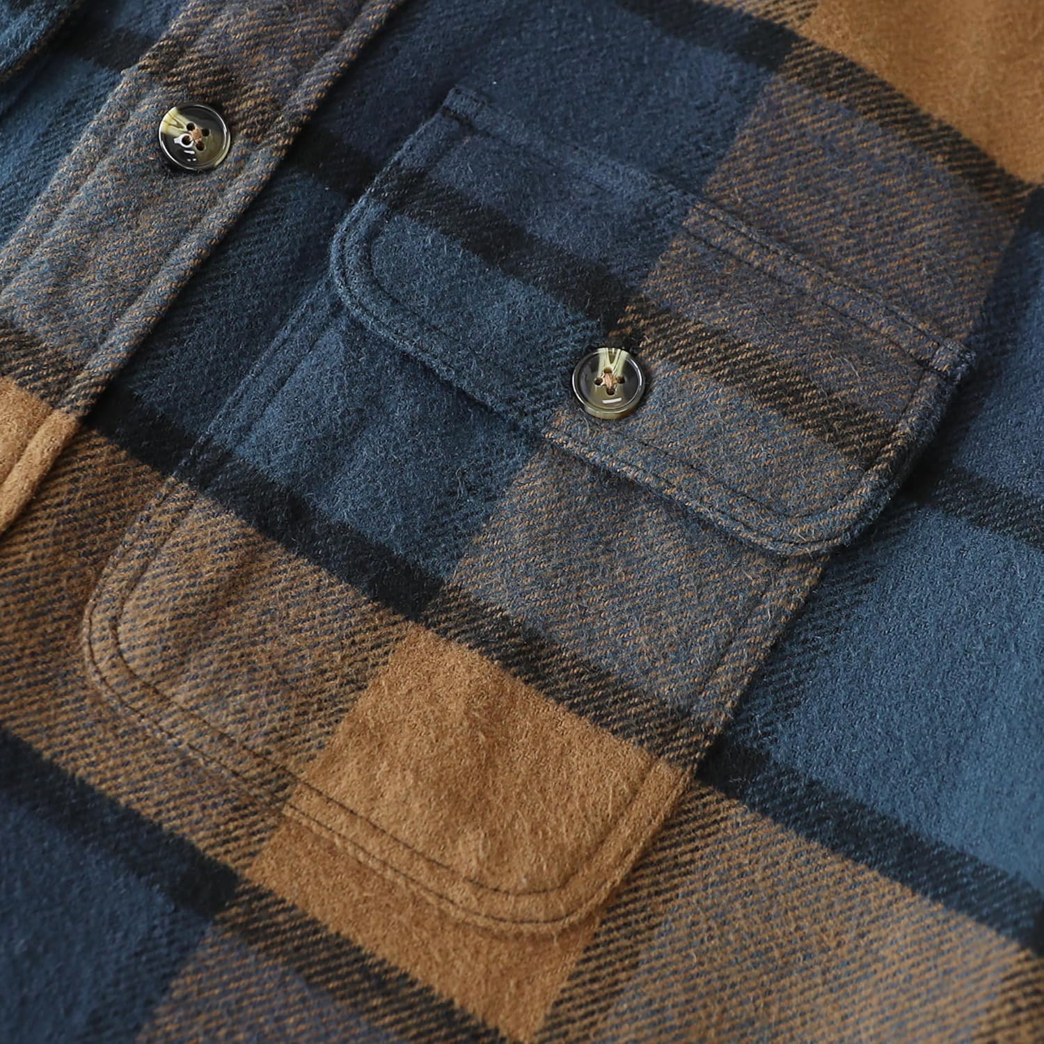 Dubinik® 13oz Ultra Heavyweight Mens Flannel Shirts Long Sleeve Casual Button Down Pocket Soft Warm Cotton Shirt - Image 2