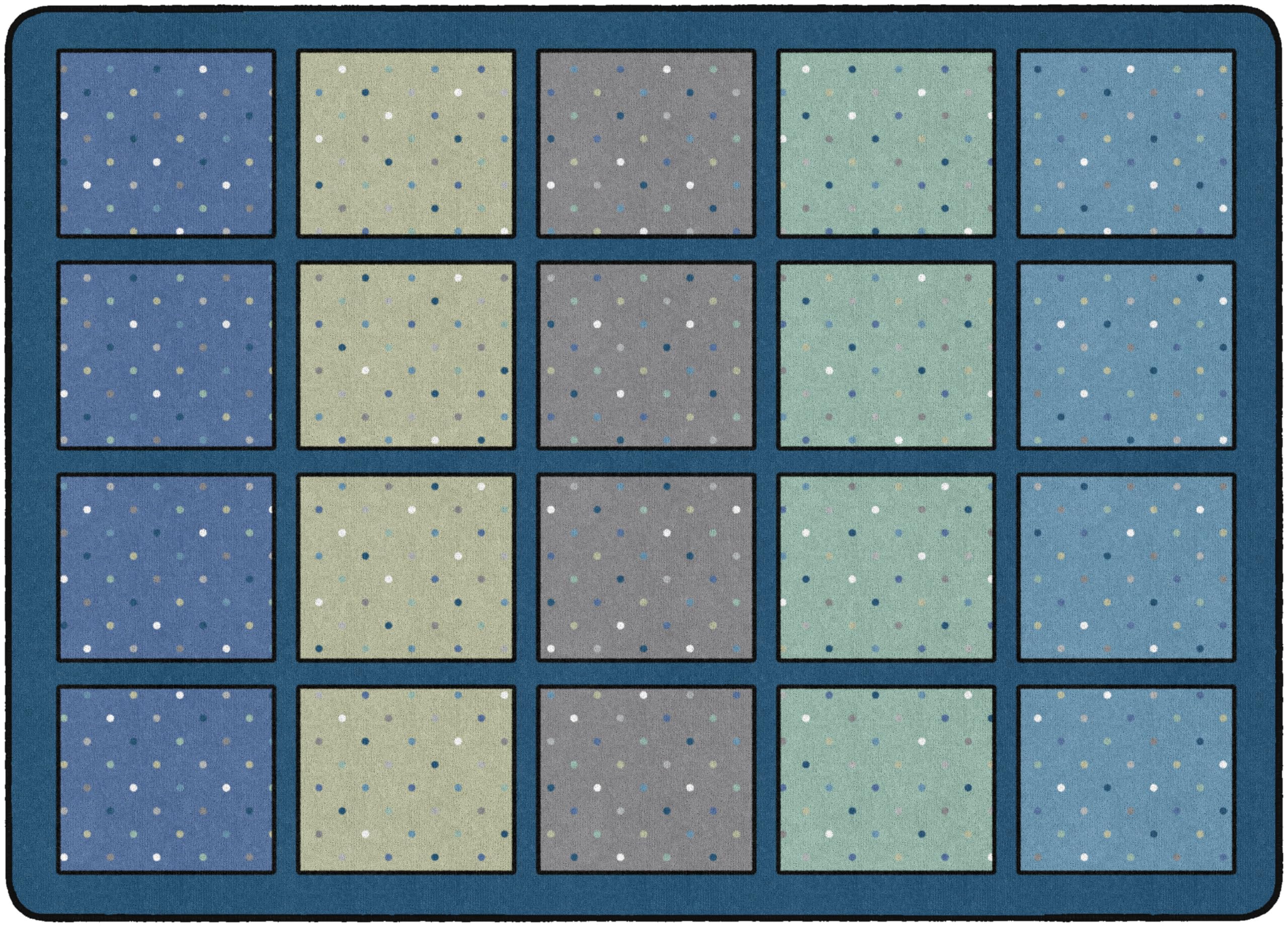 Flagship Carpets Happy Squares Classroom Educational Area Rug for Kids and Teachers, Durable Quality for Schools, Preschool, Daycare, Learning Centers, and Home, Seats 20, 6' x 8'4" - Calming