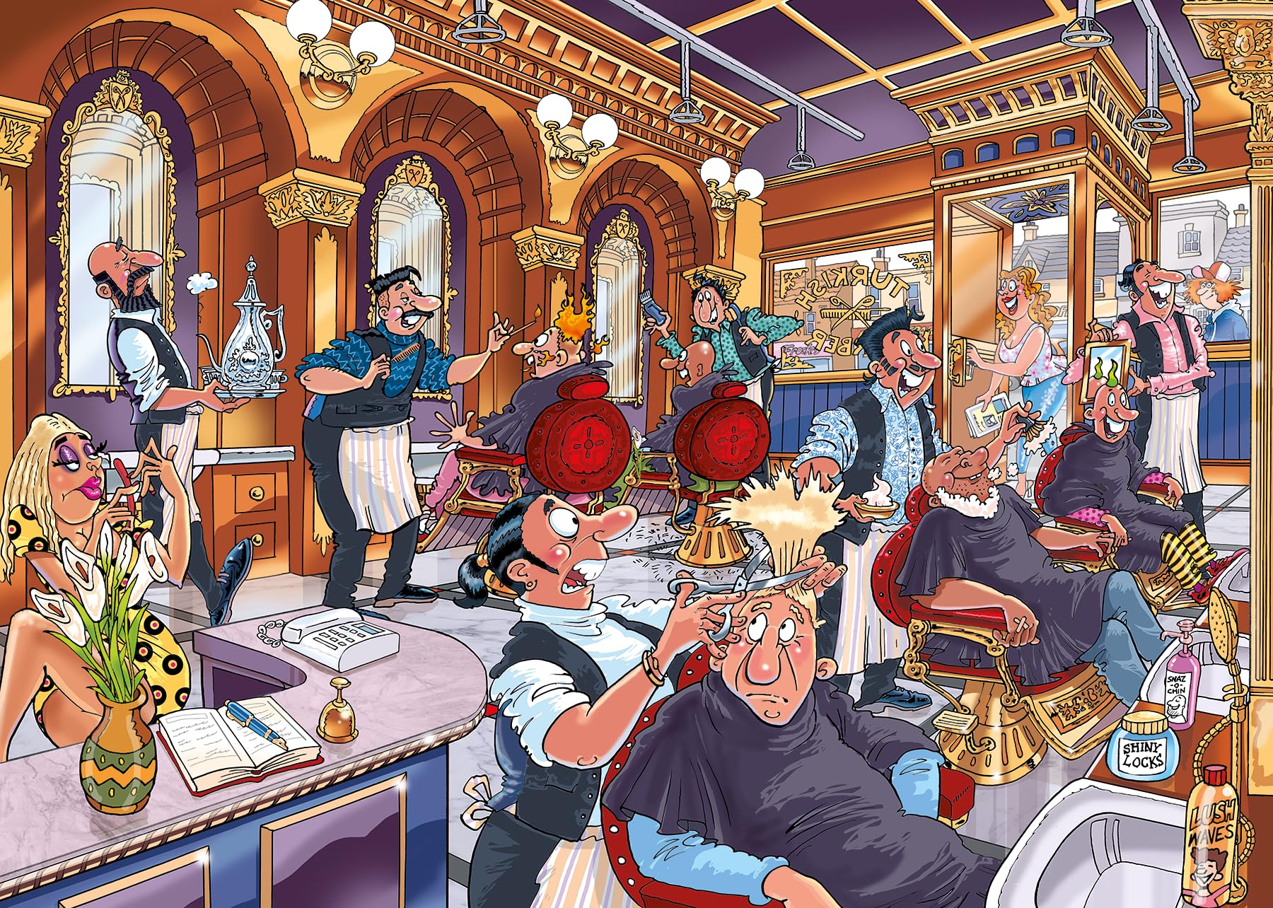 Wasgij Mystery 27, A Close Shave, Unique 1000 Piece Jigsaw Puzzles for Adults, Colourful - Image 2