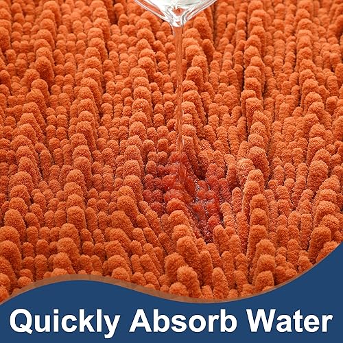 Miniatura 5 de FLOLEOPA - Alfombras de baño de microfibra suave y mullida, alfombras de baño absorbentes y antideslizantes, aptas para lavadora y secado, para