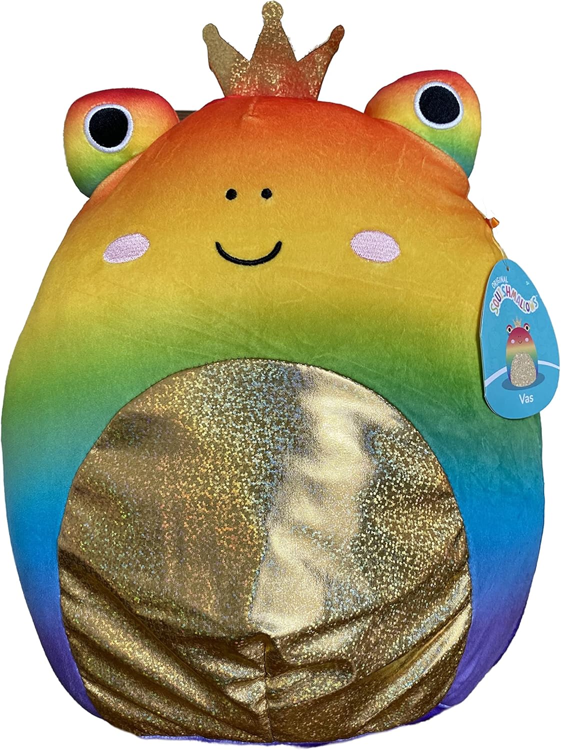 Squishmallows Official Kellytoy 12 Inch Soft Plush Squishy Toy Animals (Vas The Pride Frog Rainbow)