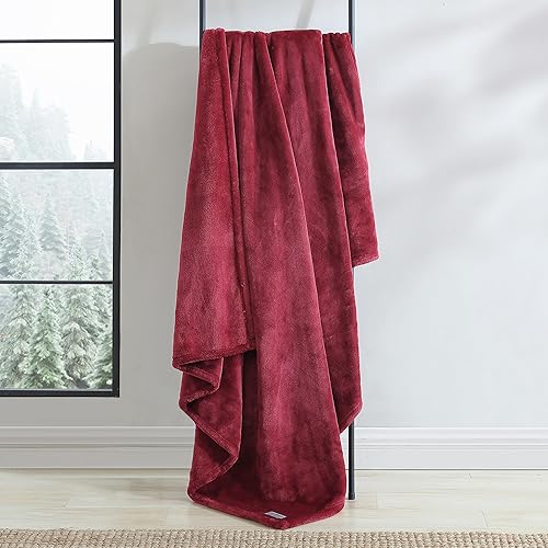 Miniatura 4 de Eddie Bauer - Manta de felpa ultra suave para decoración del hogar, ropa de cama para todas las estaciones (Ultra Lux rojo sólido, 50 x 60)