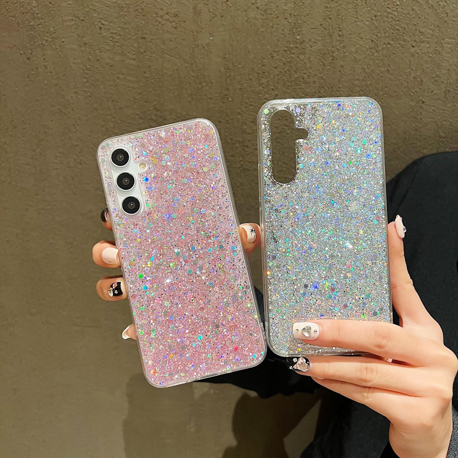 for Samsung Galaxy S24 FE Case Glitter, Shiny Bling Sparkly Design Phone Cover for Women Girls Cute Soft TPU Slim Shockproof Protective Phone Case for Samsung Galaxy S24 FE 6.7", Pink image 5