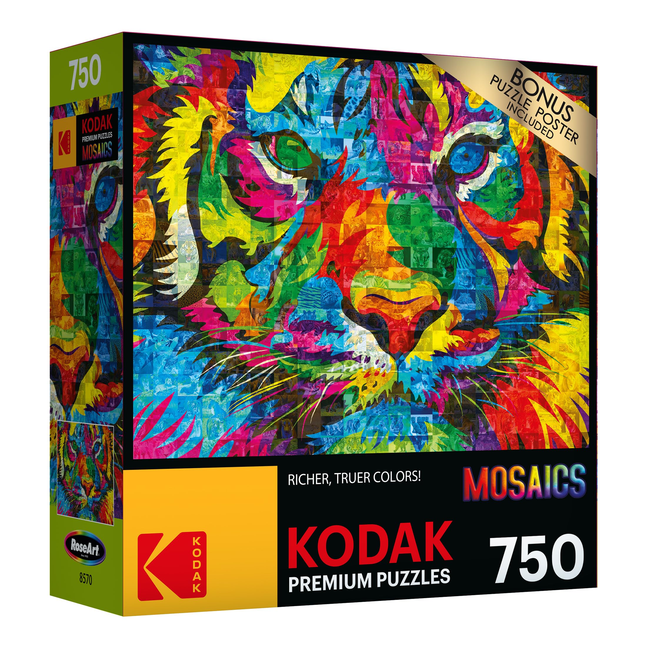 Amazon.com: RoseArt - Kodak Premium Mosaics - Rainbow Tiger