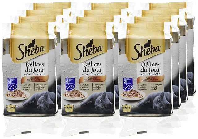 Foto 6 de 8 de Mars Sheba Délices du Jour - Nourriture Humide pour Chat Adulte - Sélection Terre et Mer en Sauce