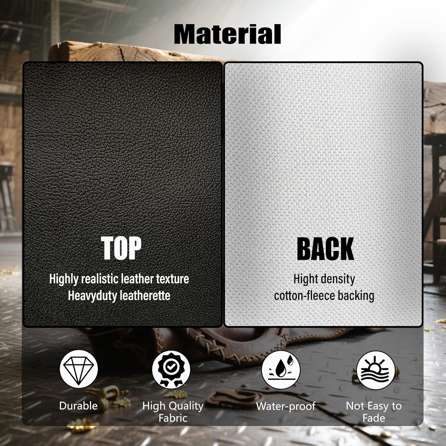 No Creasing-Leather Fabric, Faux Leather, Vinyl Fabric, for Upholstery Crafts, DIY Sewings, Sofa, Handbag, Earrings, Hair Bows Decorations (Black 54 * 108inch)