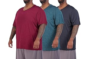 3 Pack: Men's Big & Tall V-Neck Short-Sleeve Tech Stretch Dry-Fit T-Shirts
