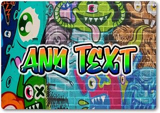 Personalised Any Text Graffiti METAL Sign Plaque. Bedroom Man cave Shed Bar Game Room Urban Art Gift Idea (A4 (283mm x 197mm))