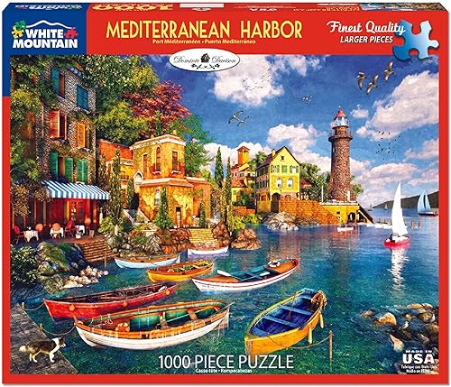White Mountain Rompecabezas Mediterranean Harbor, 1000 piezas