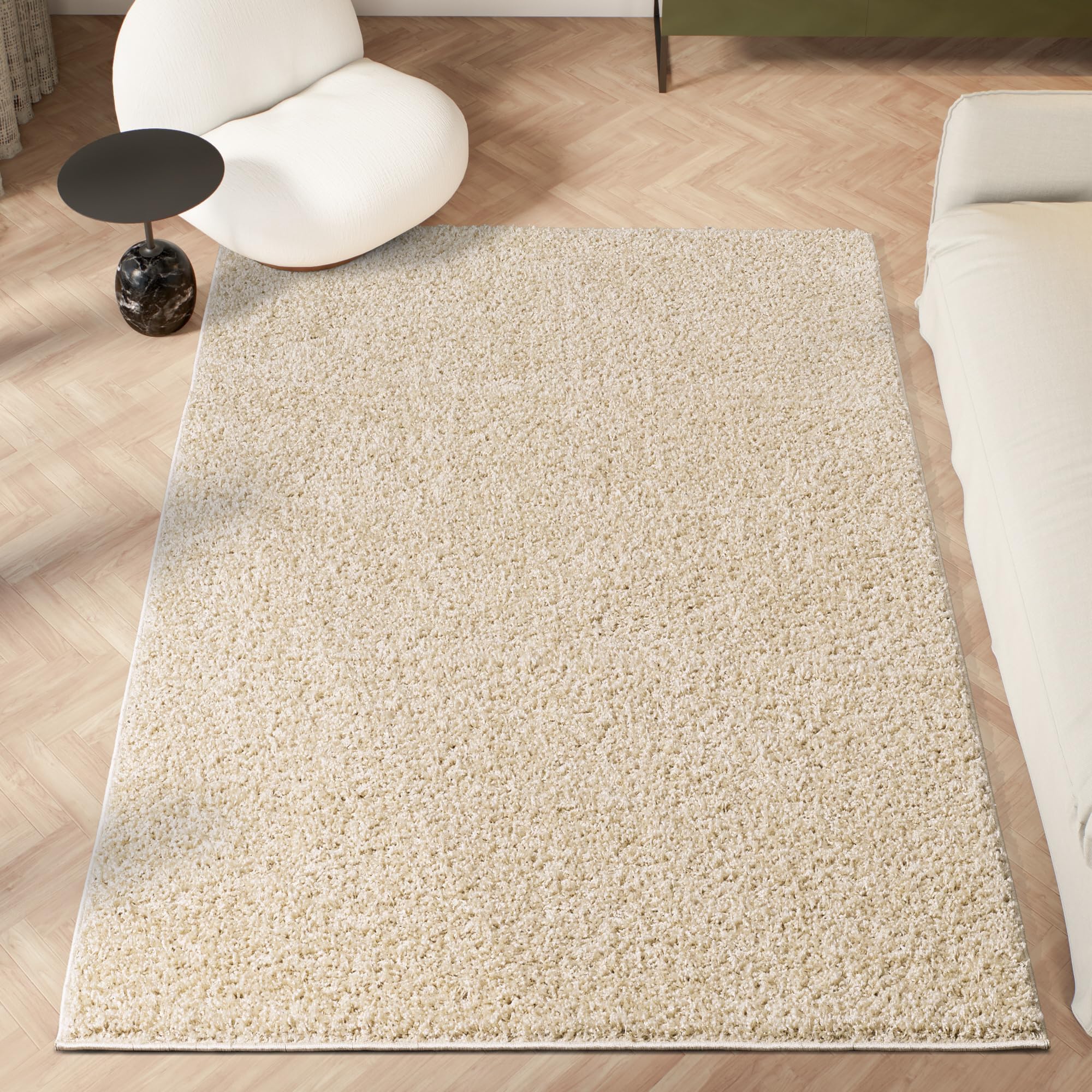 homeart Area Rug - Super Soft Shaggy Rugs For The Living Rooms, Bedrooms And Kitchen - Modern, Easy To Clean Carpet - 60x110 cm, Beige Light