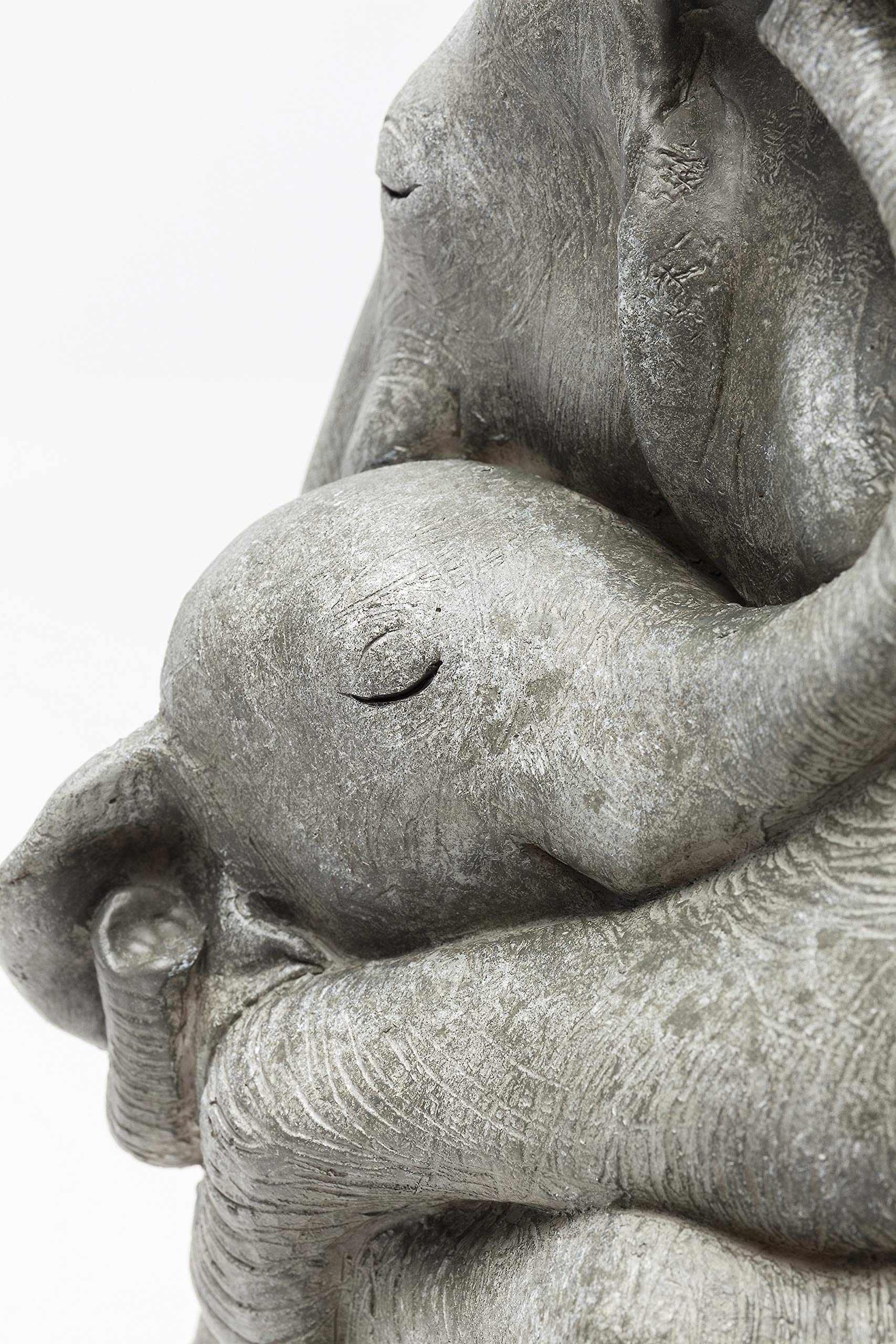 Kare Design Deko Figur Elephant Hug, Grau, 36x22x15 cm, Deko Objekt, Wohnaccessoire, Dekoration, Elefanten Motiv, Skulptur, Wohnzimmer