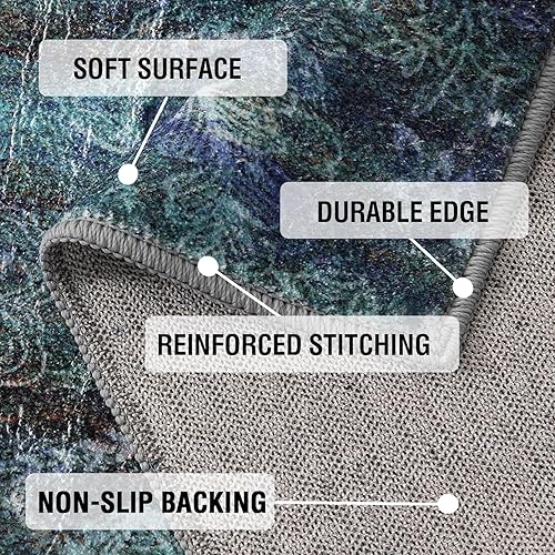 Miniatura 5 de H.VERSAILTEX Alfombras de área para dormitorio, alfombra de área de 5 x 7 pies, esponjosa, peluda, para interiores, para niños, antideslizante,