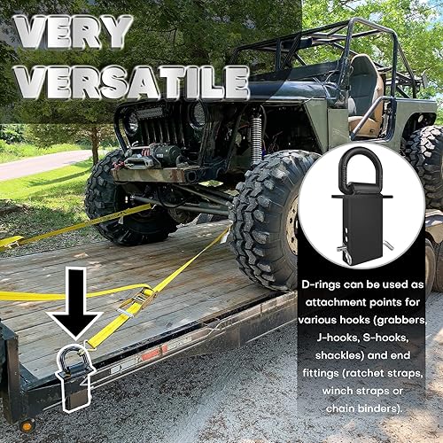 Miniatura 2 de Anillos en D para Bolsillos de Estacas 2 Piezas 18000lbs Servicio Pesado Anillo en D Removible para Bolsillo de Estaca Amarre para Remolques