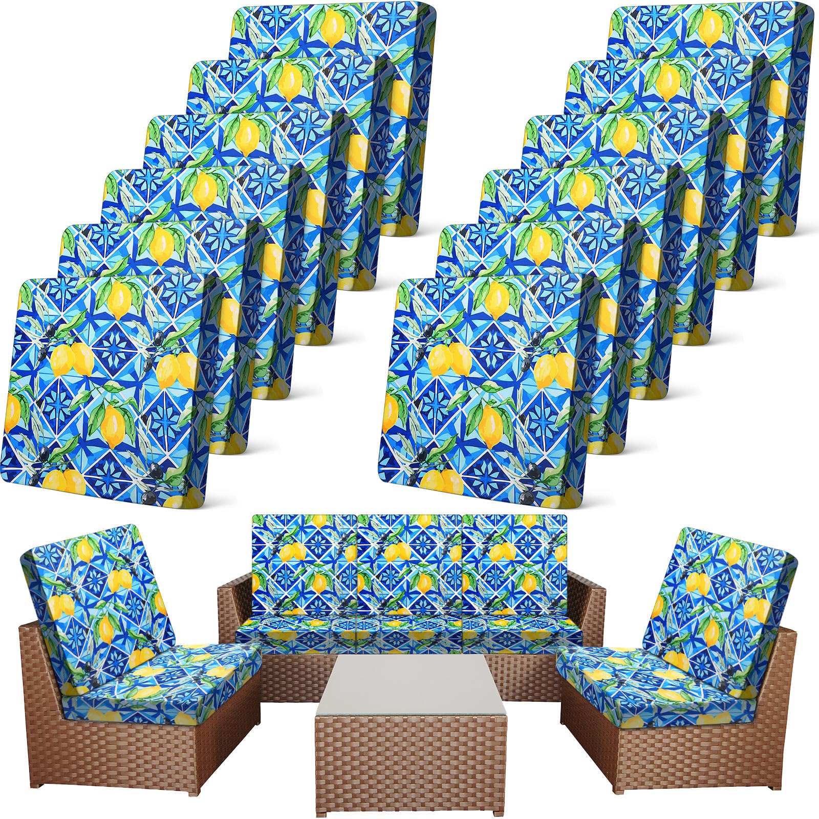 Colorful Patio Cushion Covers - 12 Pack -18