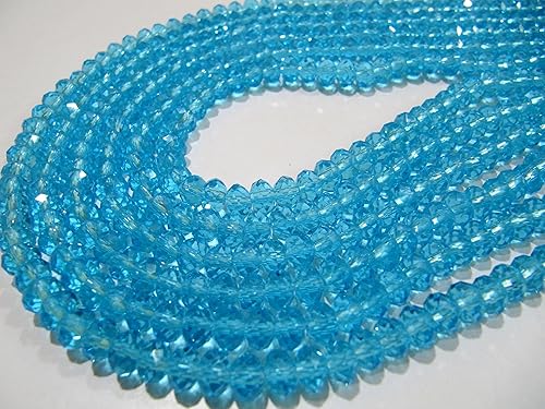 Miniatura 4 de Cuentas de topacio azul cielo de calidad AAAcuentas de cristal facetadas de 0.236 in  100 cuentas aproximadamente por hebracuentas de cuarzo azul