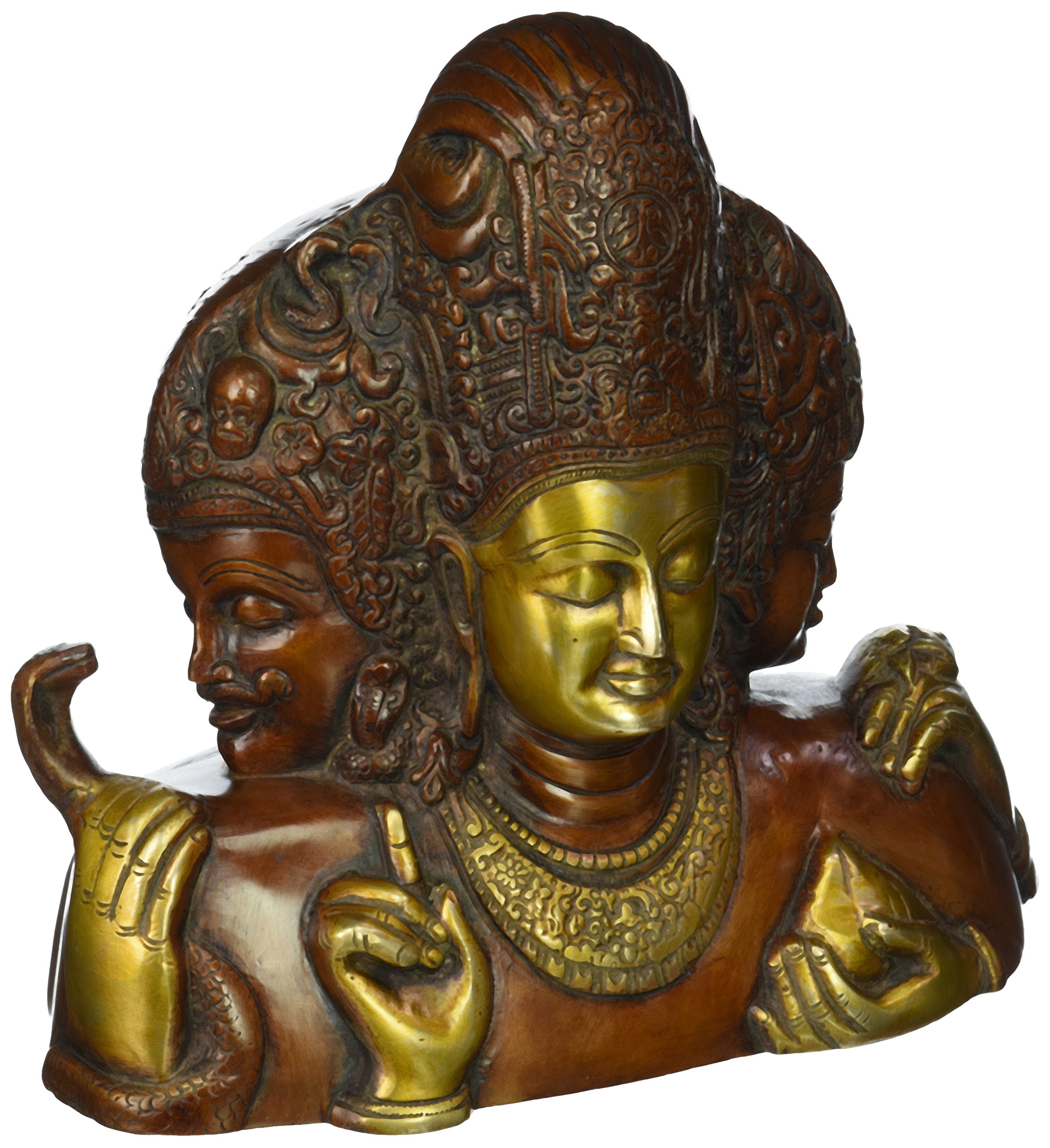 Estatua Trimurti latón busto sagrado un regalo espiritual único