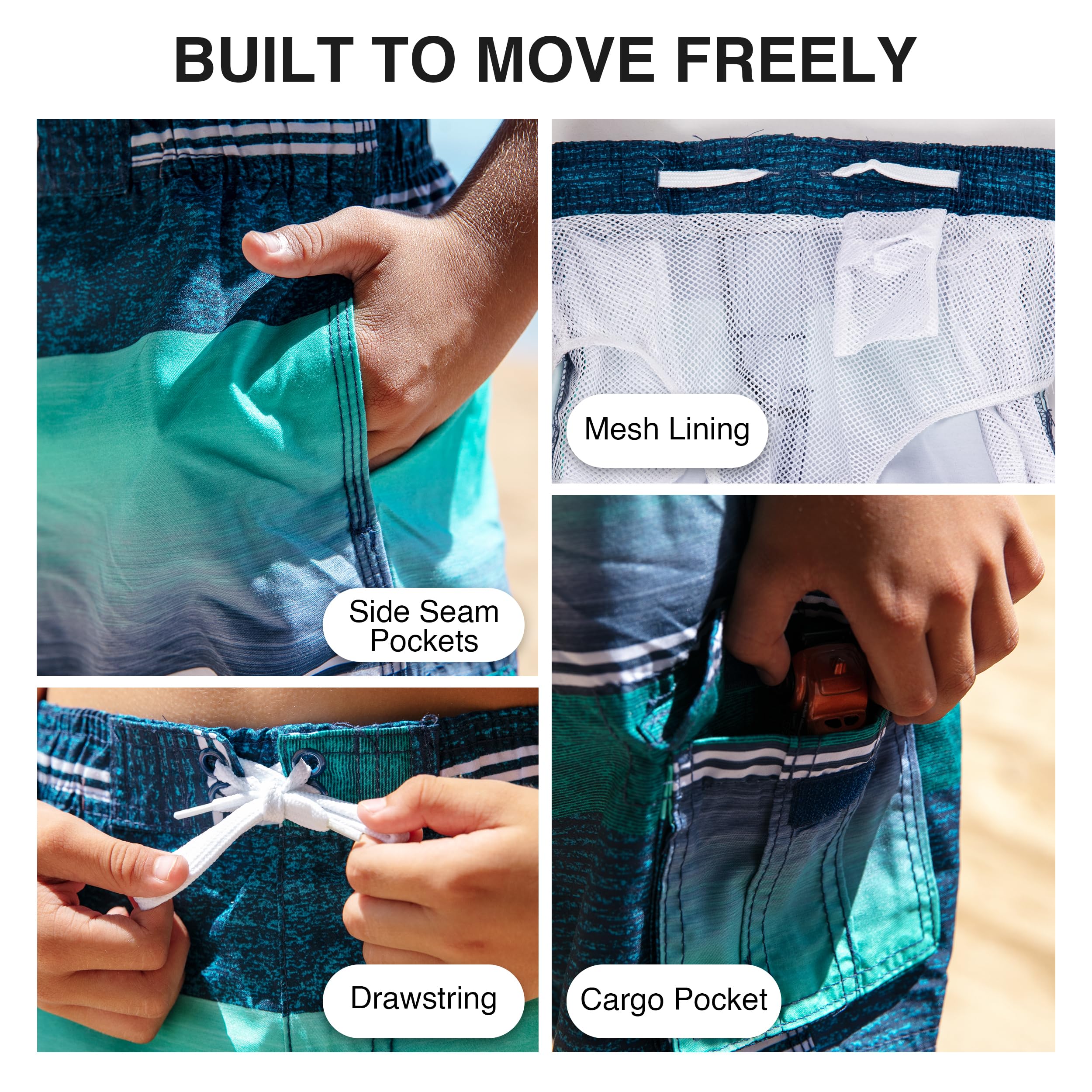 Kanu Surf Boys' Yolo Quick Dry Beach Swim Trunk