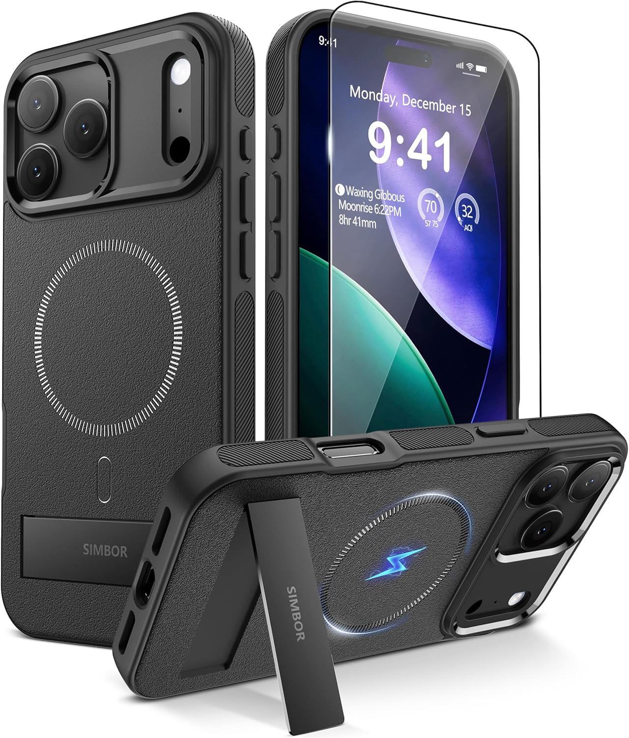 Magnetic for iPhone 17 Pro Max Case with Stand[Compatible with MagSafe] Slim Invisible Kickstand, Protective Anti-Fingerprint Phone Cove 6.9", Black - Image 8