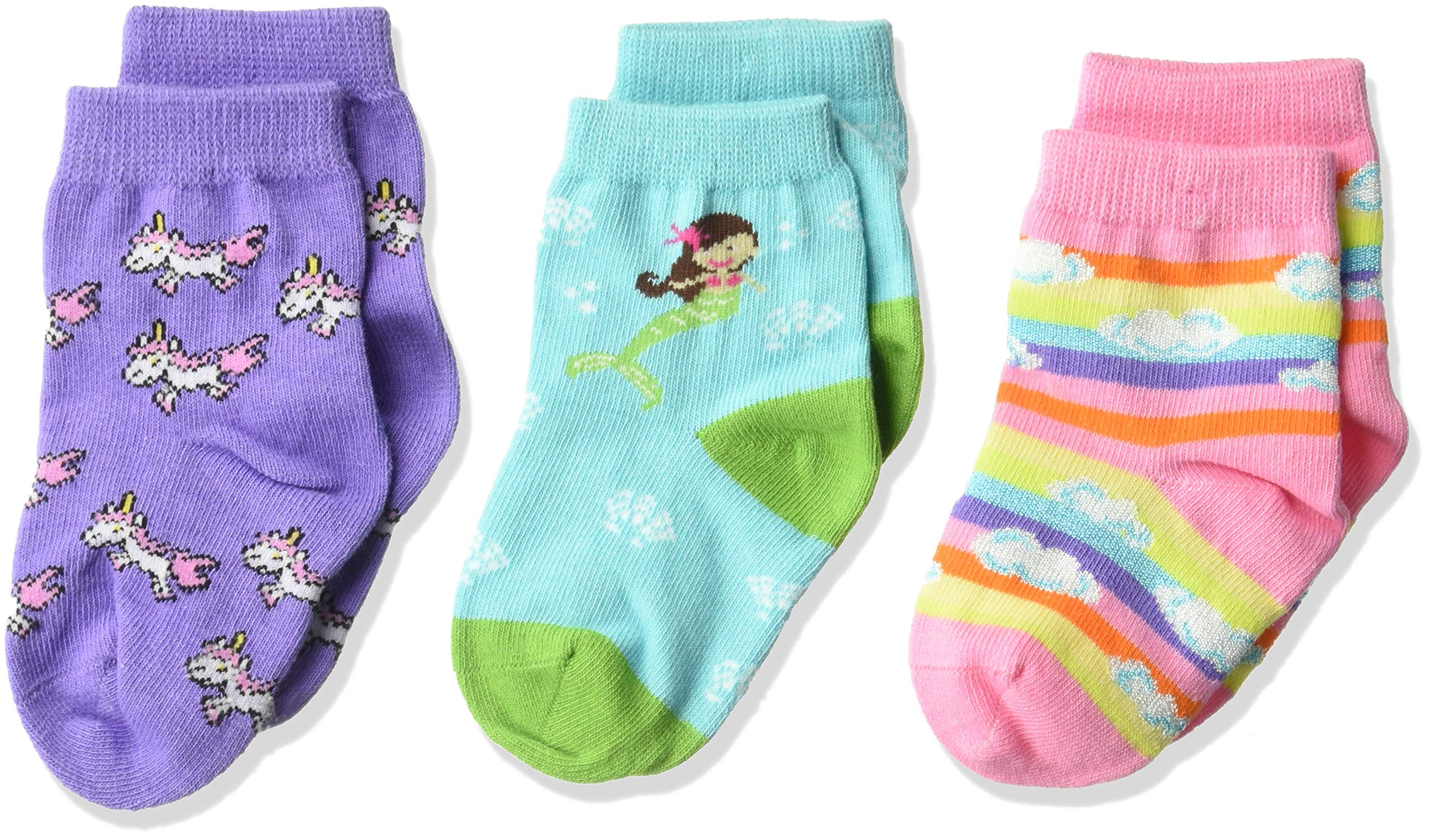 K. Bell Socks Skarpeta dla dziewczynek na co dzień, Ciemnoniebieski/fioletowy/różowy (syrenka), 12-24 Miesiące