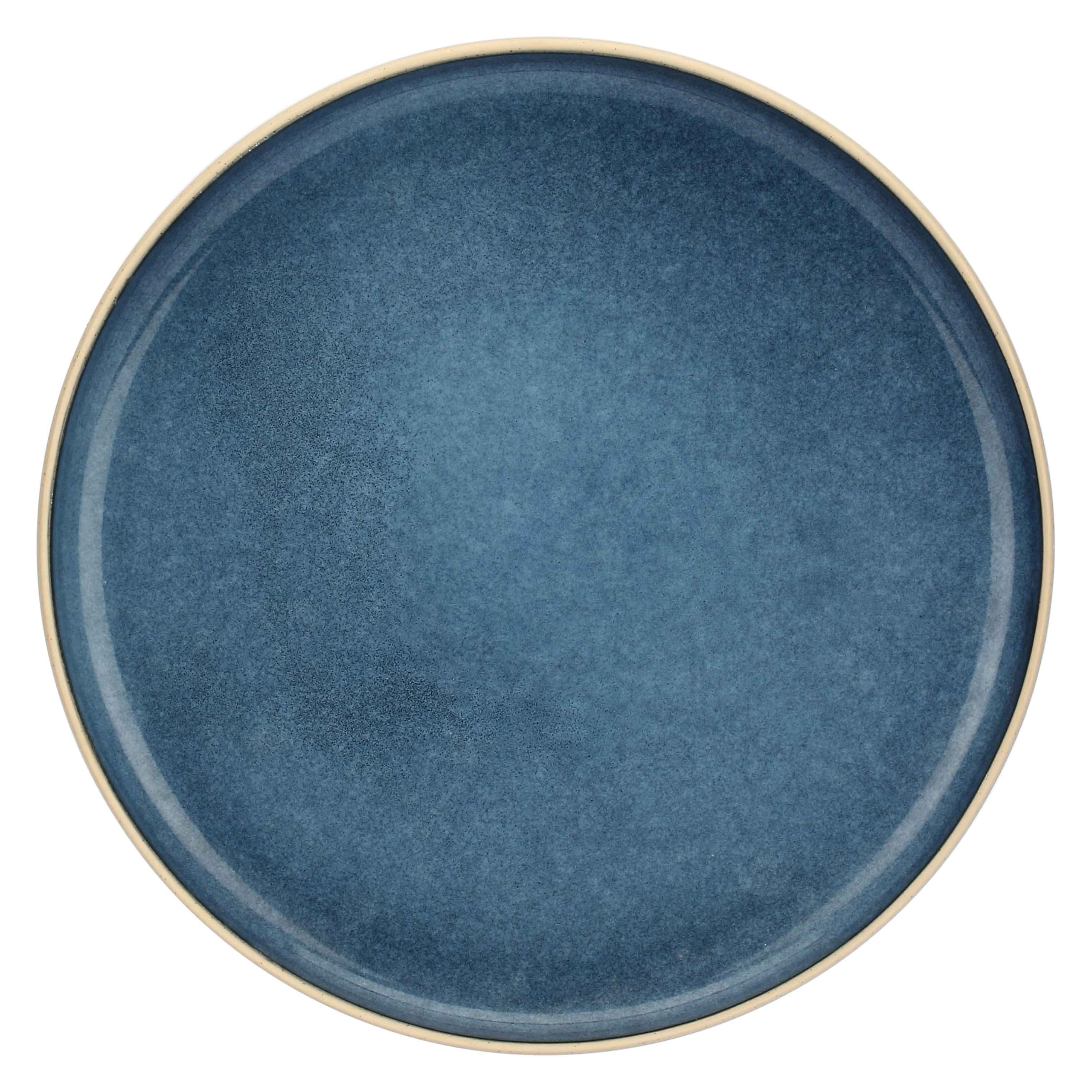 Thun Rose & Tulipani Arpeggio Round Blue Stoneware Plate Diameter 31 cm
