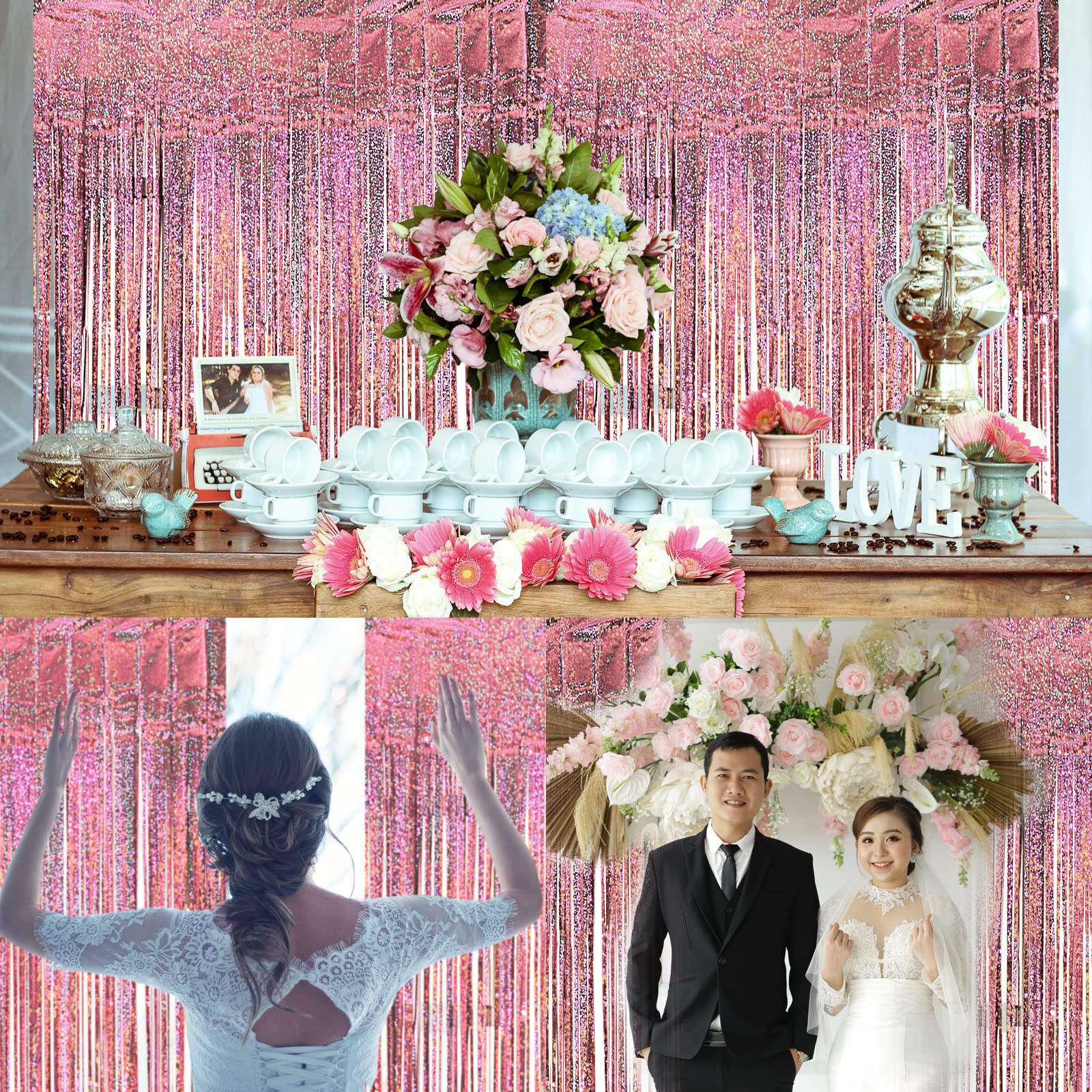 Amazon.co.jp: タッセルカーテン 2個セット100*200cm 誕生日 飾り