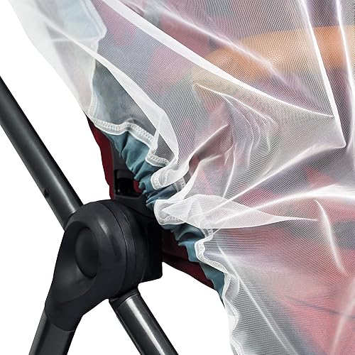 Miniatura 7 de Mosquitera de bebé para cochecito, portabebés y moisés – Cordón elástico para una red de ajuste cómodo – Red de insectos para correr, asiento de