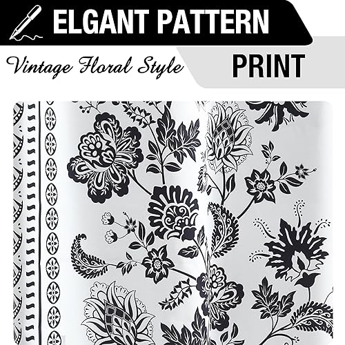 Miniatura 8 de Jubilantex Cortina blackout botánica para ventana, 63 pulgadas de largo, reducción de ruido, aislamiento térmico, tratamiento de ventana para