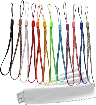 Multi-Color Wrist Straps Lanyards Strings for USB Flash Drive Memory Stick Stylus Pens and Small Items with Microfiber Cloth (48 Pack), multicolor