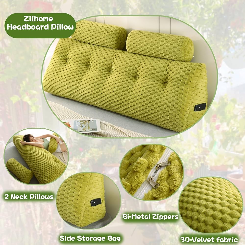 【新品レア】Bright MEMORY FORM PILLOWBrightWin Amazon.com: Ziihome Wedge Headboard Pillow + 2 Head Roll