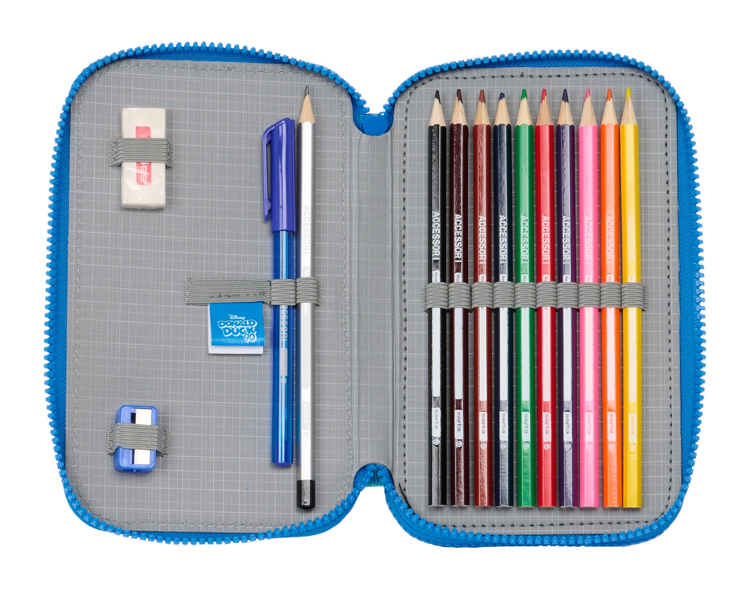 Safta Donald Children's School Pencil Case, Pencil Case with Colours, with 28 Tools Included - Image 4