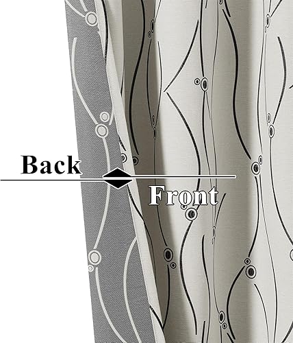 Miniatura 4 de Cortinas texturizadas de lino de 90 pulgadas de largo para sala de estar, cortinas bordadas para oscurecer la habitación, cortinas para dormitorio,