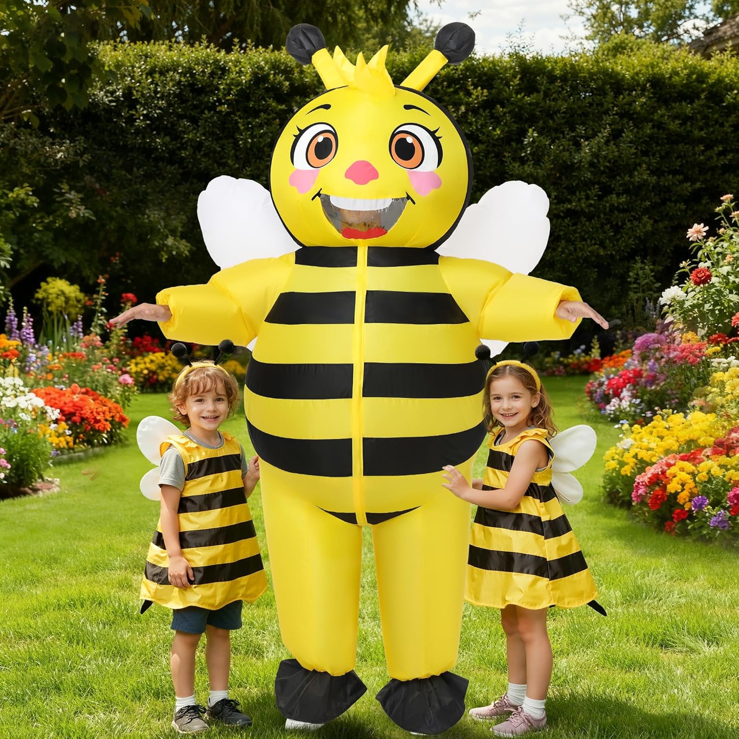 Inflatable Bee Costume for Adults, Inflatable Bee Costumes Funnny Blow Up Bumblebee for Halloween Cosplay Party & Carnival