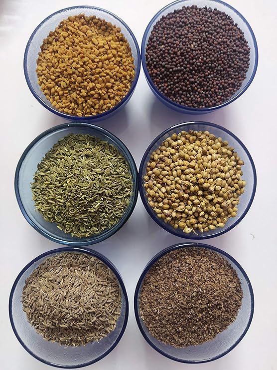 AmbeMasale Combo Jeera Ajwain Saunf Dhaniya Methi Kali