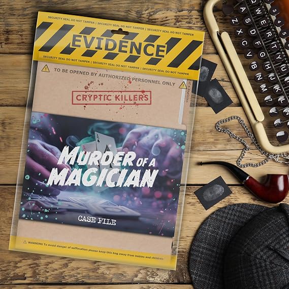 Unsolved murder mystery game - Cold Case Files Investigation - CRYPTIC KILLERS - Detective clues/evidence - Solve the crime - For individuals, date nights & party groups - Murder of a Magician