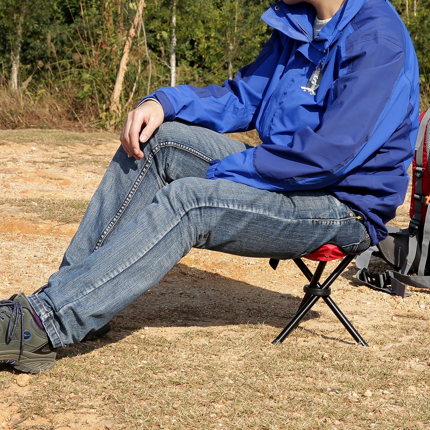 Sgabello Pieghevole Portatile Per Adulti - Altezza Regolabile 7-45 Cm | Portata 210 Kg | Leggero 1 Kg | Per Campeggio, Pesca E Eventi | Nero - Foto 13