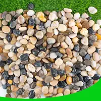 CJGQ Seixos para plantas, 3,2 kg, rochas naturais de rio para jardim, aquários, cascalho de 3 a 1,5 polegadas