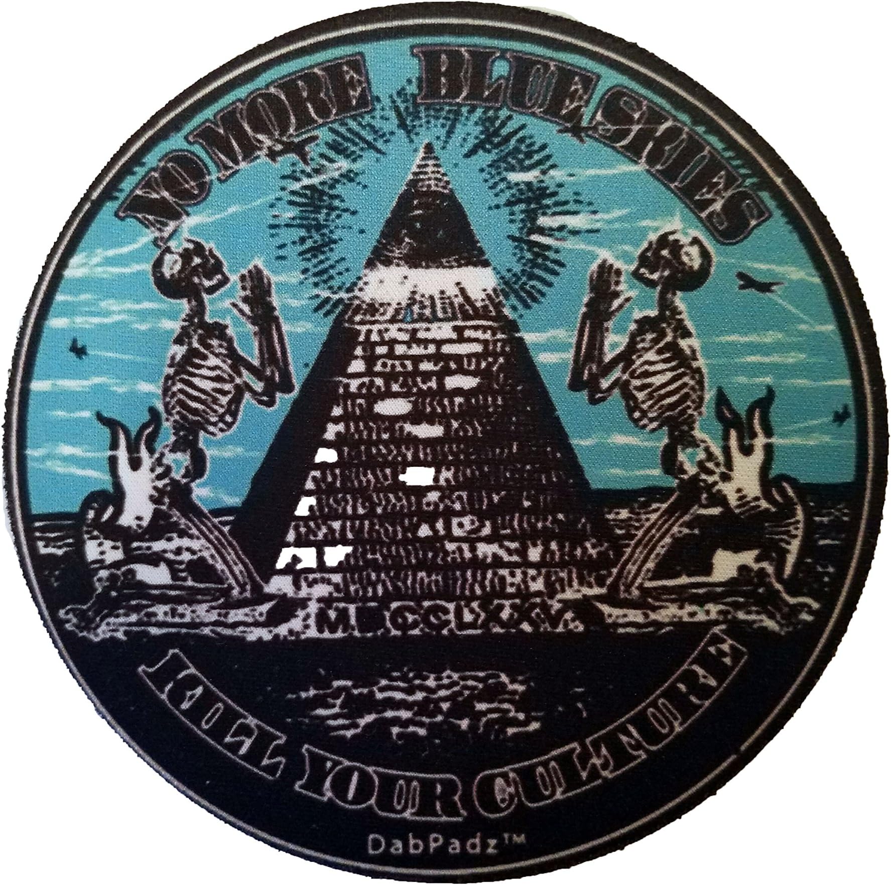 5" No More Blue Skies Round Dab Pad Rig Mat