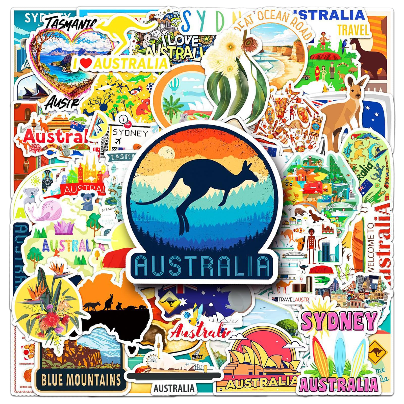 Amazon.co.jp: オーストラリア ステッカー 50枚セット PVC 防水 シール