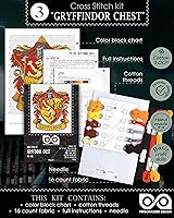 Vista 6 de Personalized.Design Kits de punto de cruz de conteo 'Hgwrts House Crests' - Juego de 5 kits de bordado para adultos