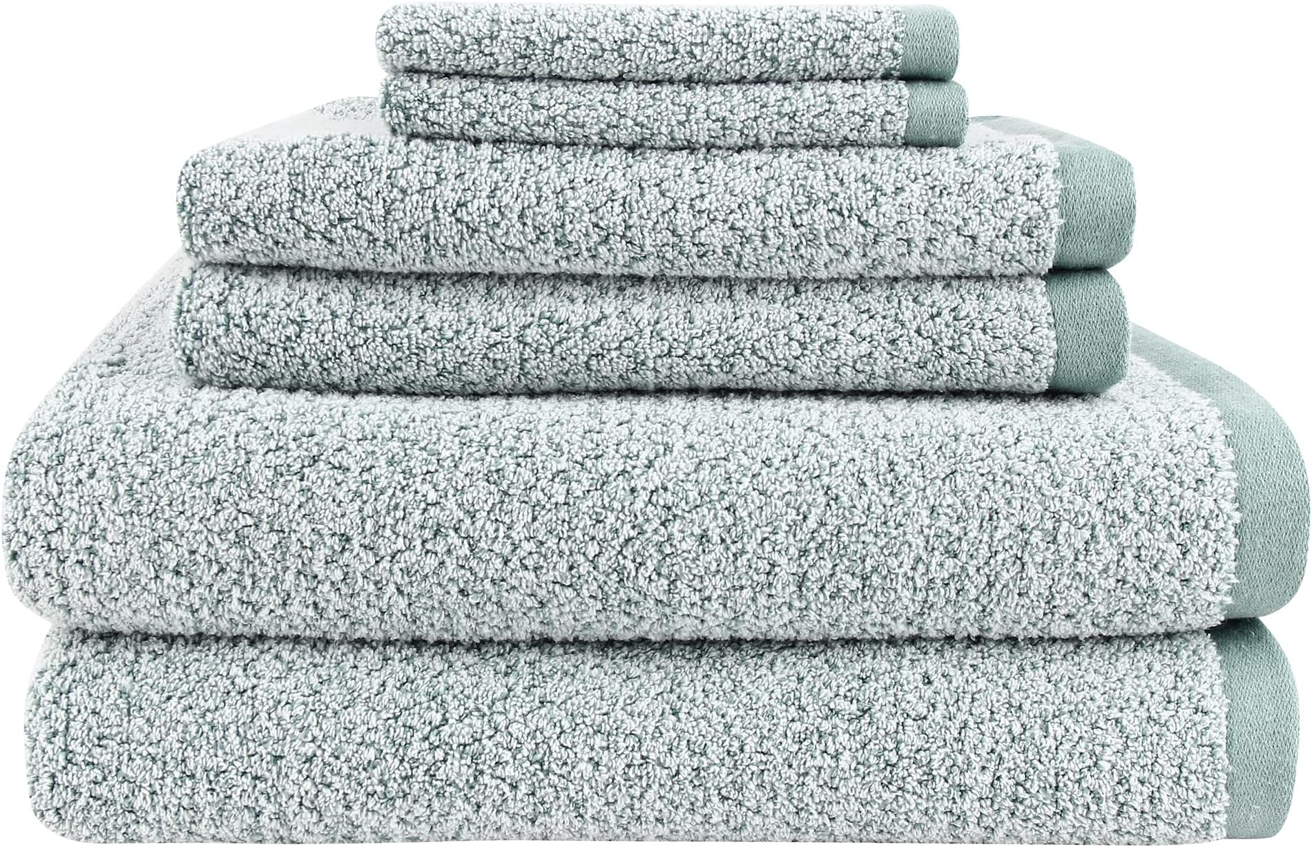 EverplushDiamond Jacquard Bath Towel 6 PC Set Lagoon -2 Bath Towel, 2 Hand Towel, 2 Wash Cloth