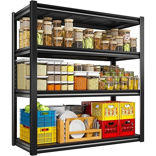 Raybee 40" W Storage Shelves 4 Tier Garage Shelving Heavy Duty Shelving 2000 LBS Adjustable Metal Shelving for Garage,Basement, Warehouse, 40" W x19 D x57 H