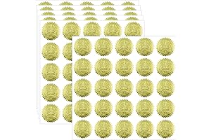 150 Premium Gold Foil Embossed Award Certificate Seals of Excellence