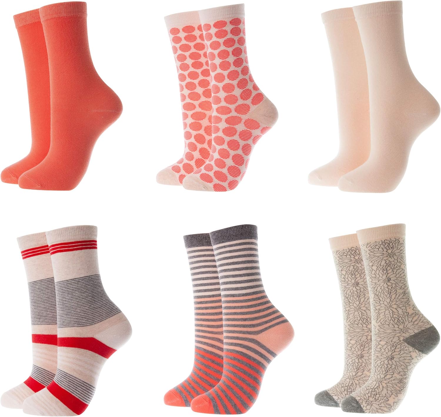 Mio Marino Women's Dress Crew Socks Casual Cotton - Sharp and Chic - 9-11