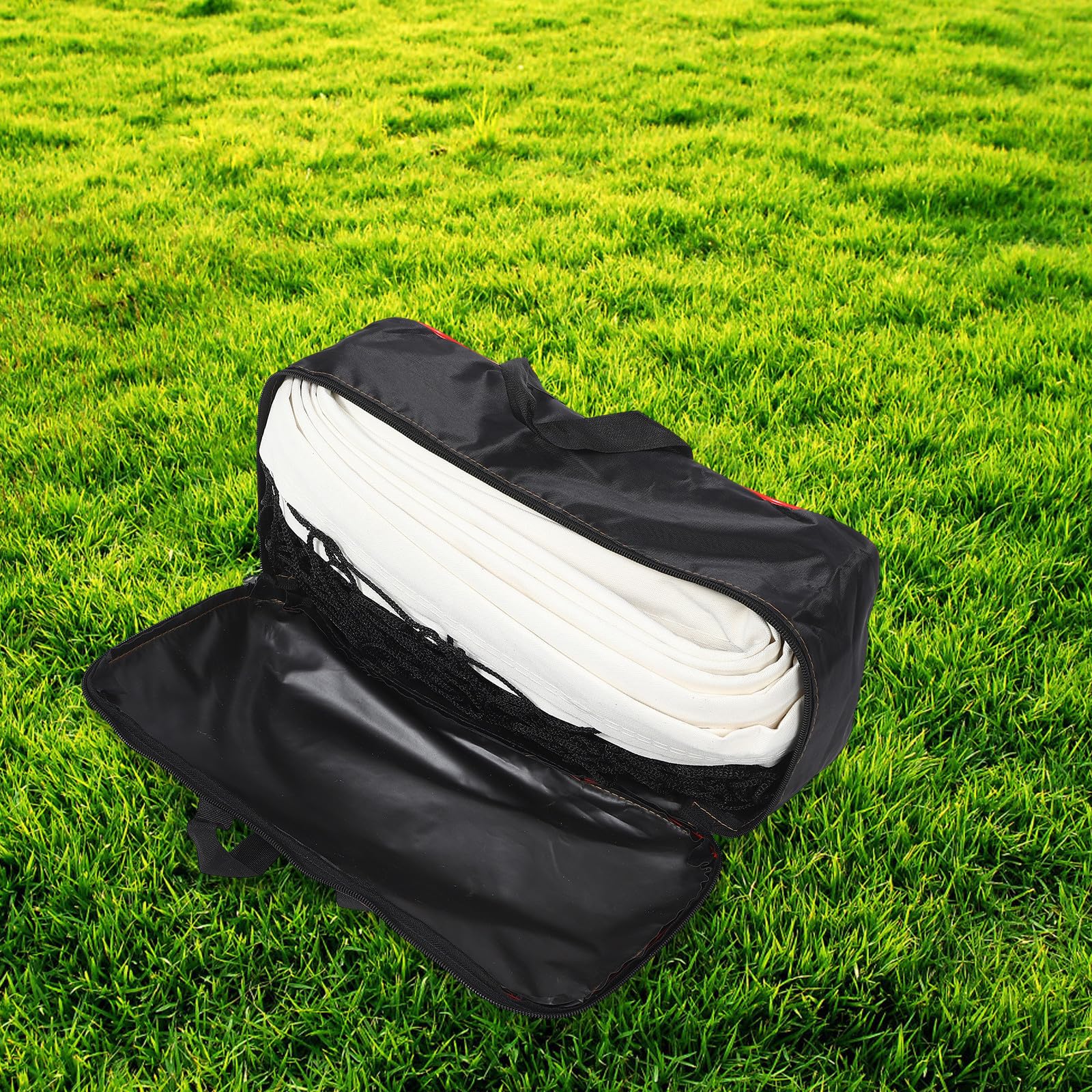 Filet de Beach-Volley Portable, Filet de Volley-Ball sans Nœuds, Polyester Noir, Petite Maille, Facile à Installer, pour Volley-Ball et Tennis, Extérieur, Terrain Plat