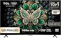 Smart TV TCL 98 Polegadas QLED Mini LED Matte 4K C6K WiFi Bluetooth Google TV 144Hz VRR HDR10+ 98C6K