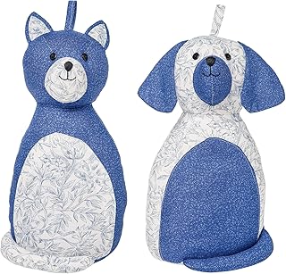 C&F Home Blue Dog & Cat Door Stop Set of 2 5.5